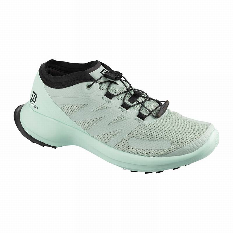 Salomon Israel SENSE FLOW W - Womens Trail Running Shoes - Light Turquoise/Black (CHES-21974)